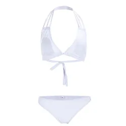 NataciónBajo cintura dos piezas traje de baño - más tamaño - negro - blanco