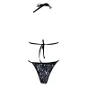Conjunto de biquíni de impressão vintage - swimwear - preto