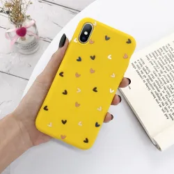 Silicone case for iPhone - back cover - Love hearts