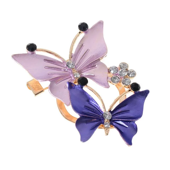 Double butterflies - crystal elegant brooch