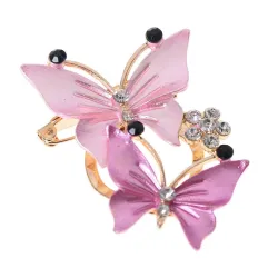 Double butterflies - crystal elegant brooch