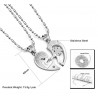 I Love You - four-leaf key & heart - stainless steel necklace 2 piecesNecklaces