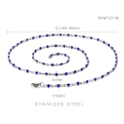 Collana classica in acciaio inox con perle in resina