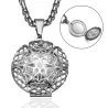 Hollow-out round ball - photo frame - necklace