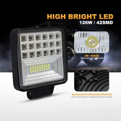 LED-Bar - Spot-Lichtlampe für Offroad-Autos - Traktoren - SUV - LKW - 72W - 126W / 12V - 24V