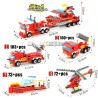 Fire Truck - Auto - Hubschrauber - Boot - 4 in 1 Bausteine Set - 348pcs - Kinder - Spielzeug