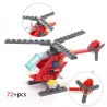 Brand Lastbil - Bil - Helikopter - Båt - 4 i 1 byggblock Set - 348pcs - Barn - Leksaker