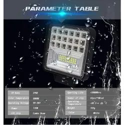 barre LED - lampe de lumière spot pour voitures hors route - tracteurs - VUS - camions - 72W - 126W / 12V - 24V