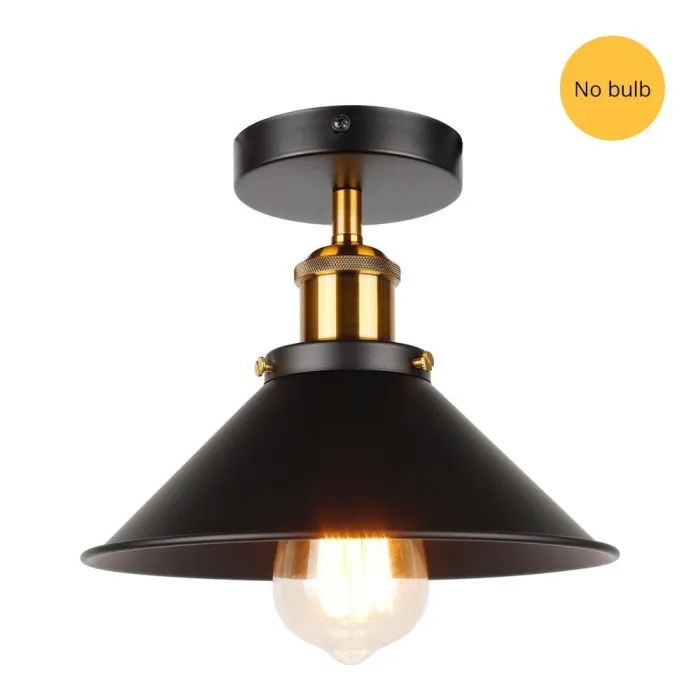 InicioAscelina luz de techo industrial - vintage - negro - oro