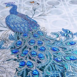 Rhinestone peacock 5D - Peinture DIY - broderie diamant - décoration maison
