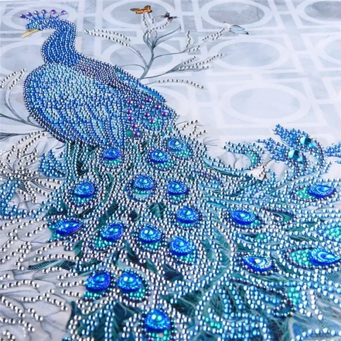 Rhinestone Peacock 5D - DIY målning - diamant broder - heminredning