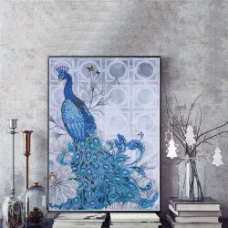 Rhinestone Peacock 5D - DIY-maalaus - timanttikirjoitus