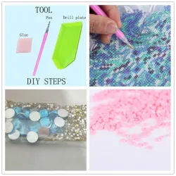 Rhinestone Peacock 5D - DIY-maalaus - timanttikirjoitus