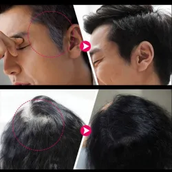 Tinte para el cabelloCorte de pelo gris temporal - palo de crema de pelo negro - tinte de pelo
