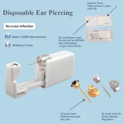 Unité de perçage d'oreilles stériles jetables avec boucle d'oreilles