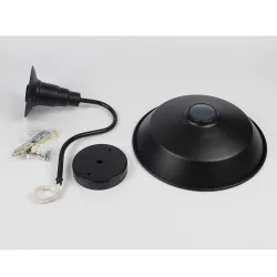 Vintage vägg lampa - metall - E27 - svart - vit