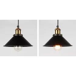 Vintage vägg ljus - lång hängande lampa - guld - svart