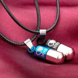 Collarespíldora del amor - colgante de cápsulas - unisex