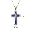Cross pendant - 3D - 3 väriä - metalliketju