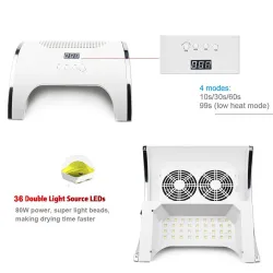 80W - Nail lampa - nagel damm samlare - manikyr - ledd - 2 i 1