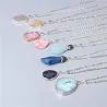 Gemstone pendant - metalliketju