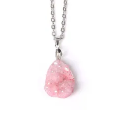 Gemstone pendant - metalliketju