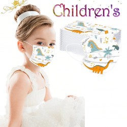 50 pièces - masque antibactérien jetable - masque de bouche pour enfants - 3 couches - imprimé animal