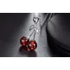 Doppelkirsche - Halskette - Ring - Ohrringe - Armband - 925 Sterling Silber