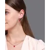 Collana d'oro e orecchini set con cuore rosso