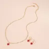 Collana d'oro e orecchini set con cuore rosso