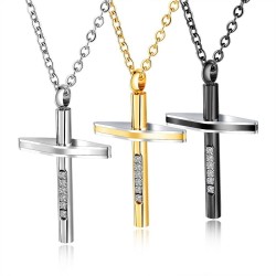 Cross christian necklaces - gold - silver - black