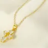 Dubbel kors halsband - guld - kvinnor