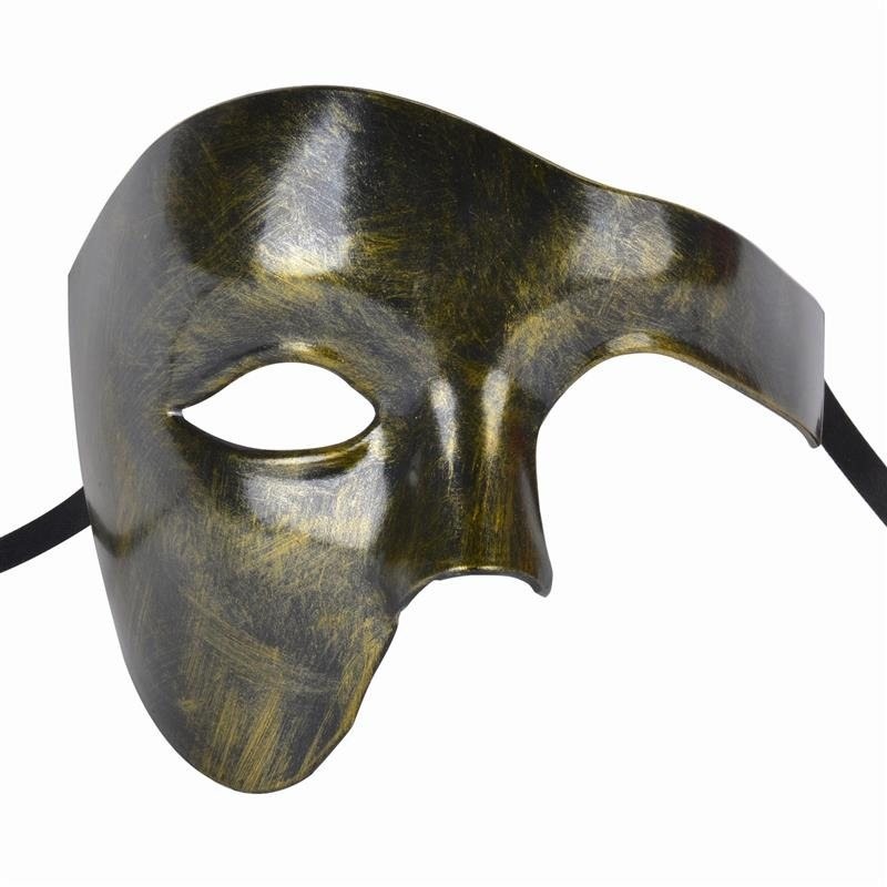 FunPa Venetion Mens Party Mask Half Face Phantom Of the Opera Mask Handsome Halloween Mardi Gras Mas