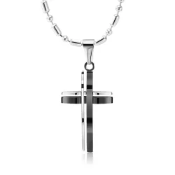 Unique cross nicklace - kulta - musta - unisex