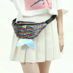Fish scale fanny pack - vyötärö - kiiltävä - 4 väriä
