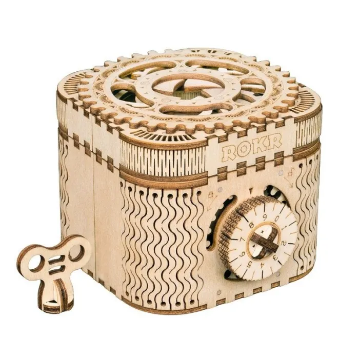 Creative DIY - 3D-aarrelaatikko - puinen palapeli - kokoonpanopakkaus - 123 kappaletta