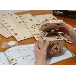 Creative DIY - 3D-aarrelaatikko - puinen palapeli - kokoonpanopakkaus - 123 kappaletta