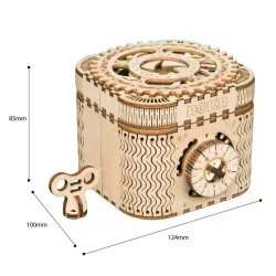 Creative DIY - 3D-aarrelaatikko - puinen palapeli - kokoonpanopakkaus - 123 kappaletta