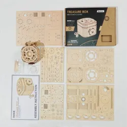ConstrucciónDIY creativo - caja del tesoro 3D - rompecabezas de madera - kit de montaje - 123 piezas