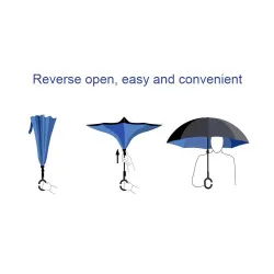 Parapluie réversible - anti-UV - pliage - double couche - Poignée de type C