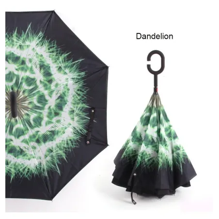 Parapluie réversible - anti-UV - pliage - double couche - Poignée de type C