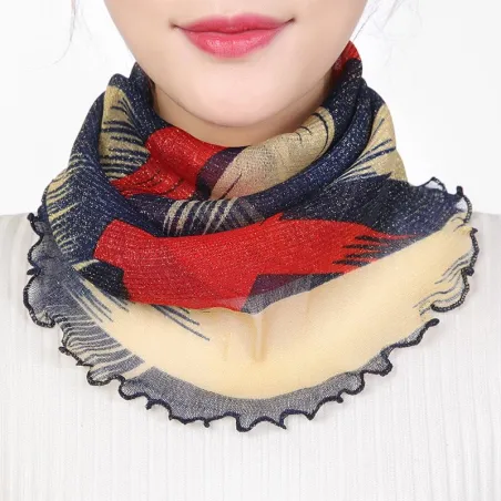 PañuelosBufanda cuello negro - mujeres - seda - anti uv - máscara