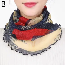 PañuelosBufanda cuello negro - mujeres - seda - anti uv - máscara