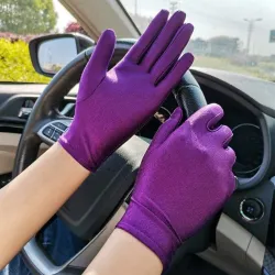 Luvas de spandex - elástica - prova uv - luvas curtas - mulheres