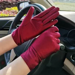 Luvas de spandex - elástica - prova uv - luvas curtas - mulheres