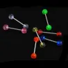 Kroppspiercing - för tunga / näsa / navel - barbell bar - luminös