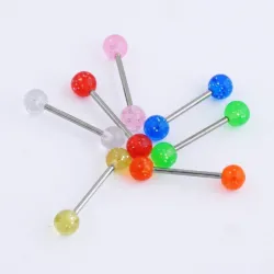 Kroppspiercing - för tunga / näsa / navel - barbell bar - luminös