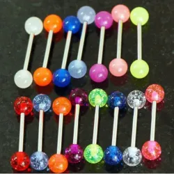 Kroppspiercing - för tunga / näsa / navel - barbell bar - luminös