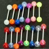 Kroppspiercing - för tunga / näsa / navel - barbell bar - luminös
