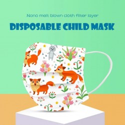 Masques visage / bouche - pour enfants - imprimé animal 3 couches